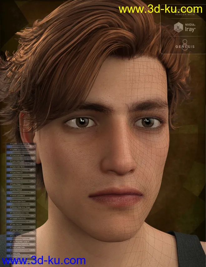 Genesis 8 Male Head Morph Resource Kit 2模型的图片1