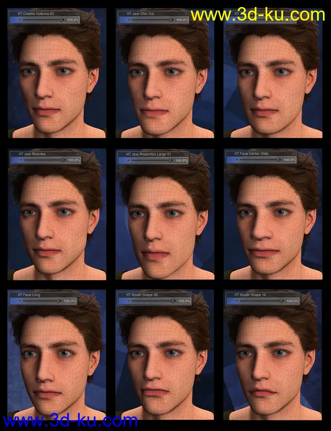 Genesis 8 Male Head Morph Resource Kit 2模型的图片2