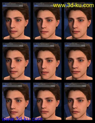 3D打印模型Genesis 8 Male Head Morph Resource Kit 2的图片