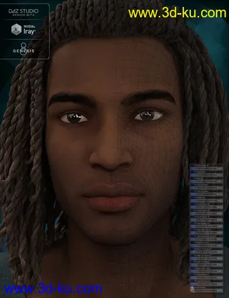 3D打印模型Genesis 8 Male Head Morph Resource Kit 2的图片
