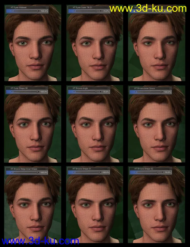 Genesis 8 Male Head Morph Resource Kit 2模型的图片4