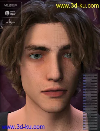 3D打印模型Genesis 8 Male Head Morph Resource Kit 2的图片