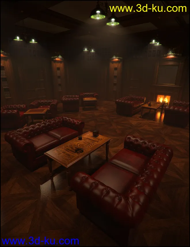 Gentlemen's Game Room Iray Addon模型的图片2