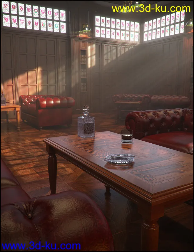 Gentlemen's Game Room Iray Addon模型的图片4
