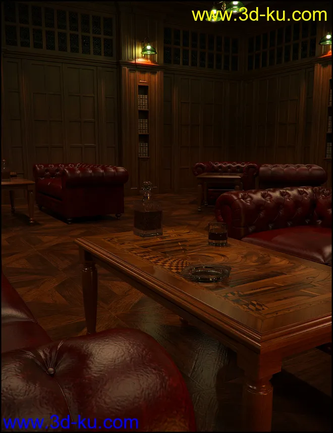 Gentlemen's Game Room Iray Addon模型的图片5