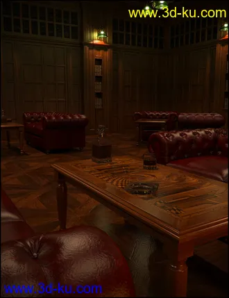 3D打印模型Gentlemen's Game Room Iray Addon的图片