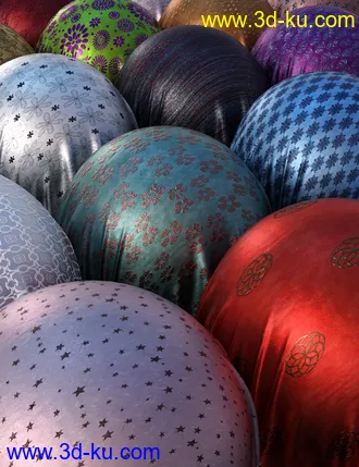 3D打印模型Georgeous Metallic Silk and Overlays Iray Shaders的图片