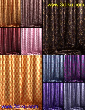 3D打印模型Georgeous Metallic Silk and Overlays Iray Shaders的图片