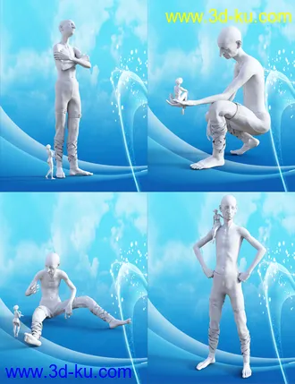 3D打印模型Giant and Princess Poses for Genesis 8 Male(s) and Female(s)的图片