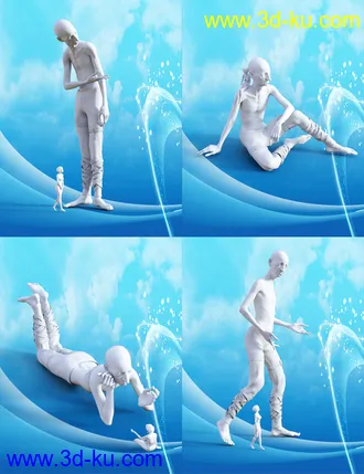 3D打印模型Giant and Princess Poses for Genesis 8 Male(s) and Female(s)的图片