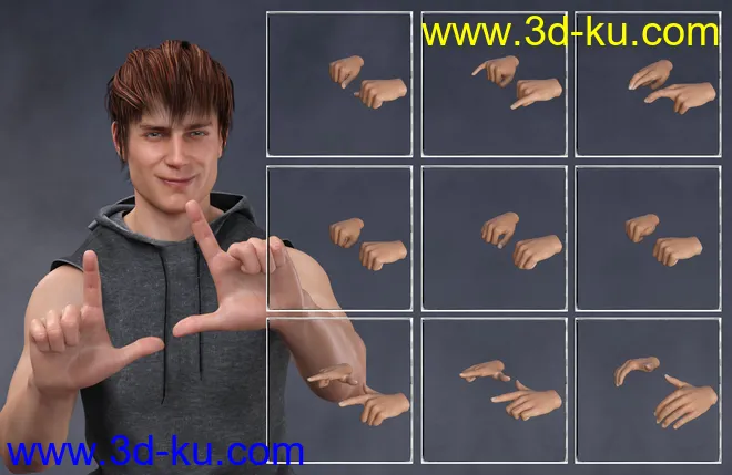 Give You A Hand II - Hand Poses for Genesis 3 and Genesis 8 Male模型的图片3