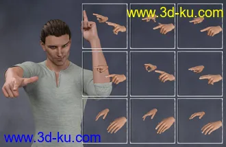 3D打印模型Give You A Hand II - Hand Poses for Genesis 3 and Genesis 8 Male的图片