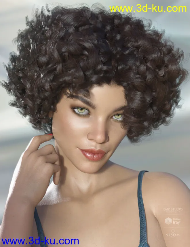 Gizelle Hair for Genesis 3 & 8 Female(s)模型的图片1