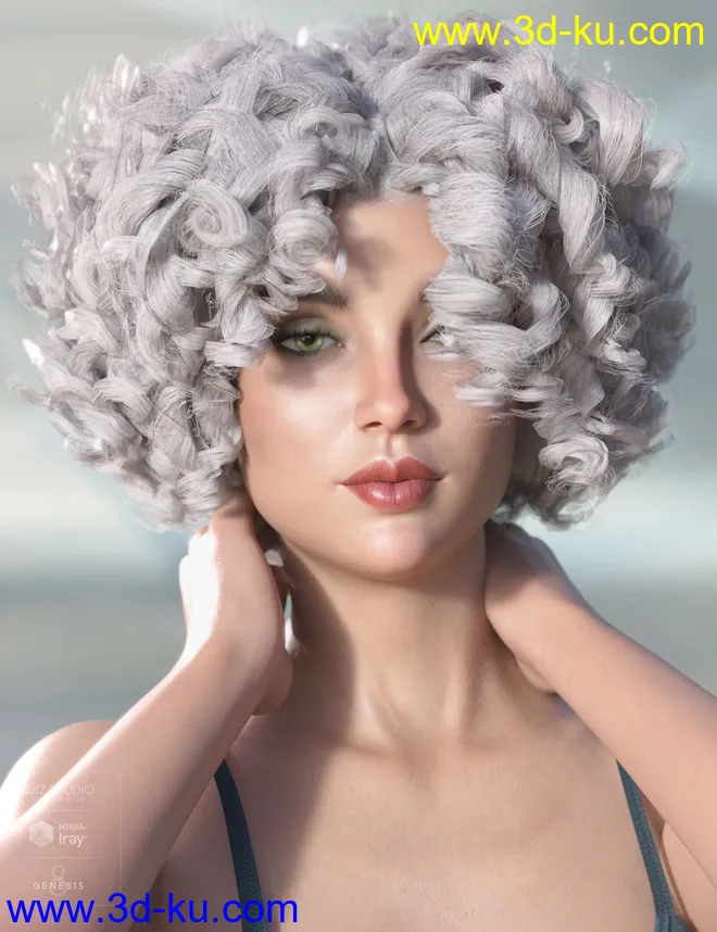 Gizelle Hair for Genesis 3 & 8 Female(s)模型的图片2