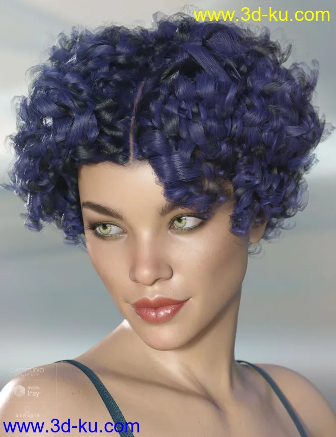 Gizelle Hair for Genesis 3 & 8 Female(s)模型的图片3