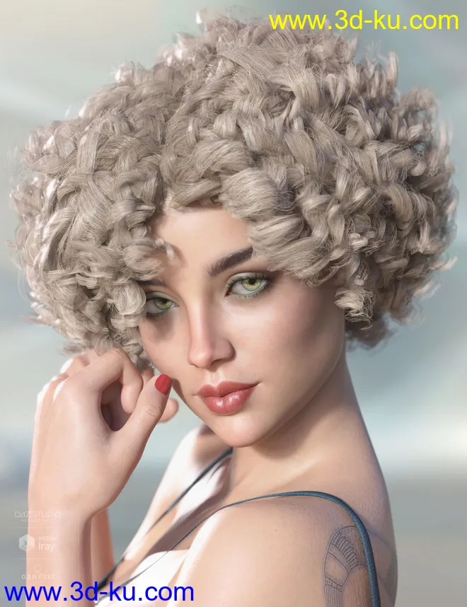 Gizelle Hair for Genesis 3 & 8 Female(s)模型的图片4