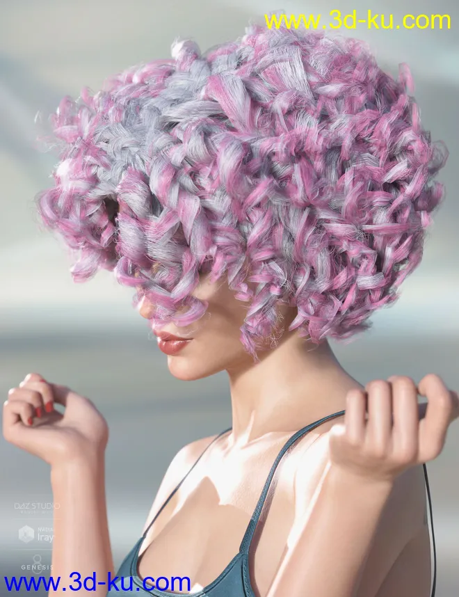 Gizelle Hair for Genesis 3 & 8 Female(s)模型的图片6