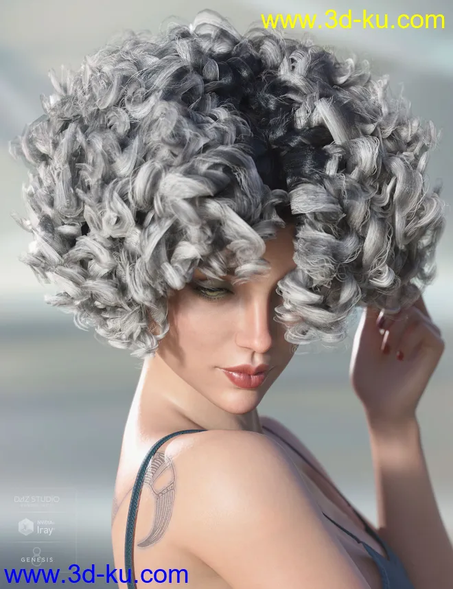 Gizelle Hair for Genesis 3 & 8 Female(s)模型的图片8