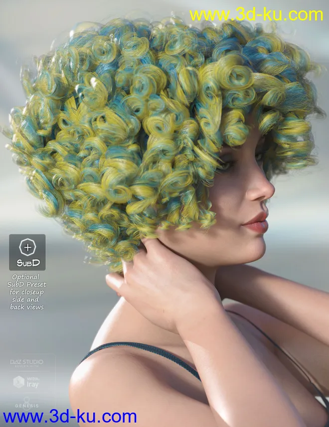 Gizelle Hair for Genesis 3 & 8 Female(s)模型的图片10