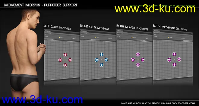 Glute Control for Genesis 3 and 8 Male(s)模型的图片3