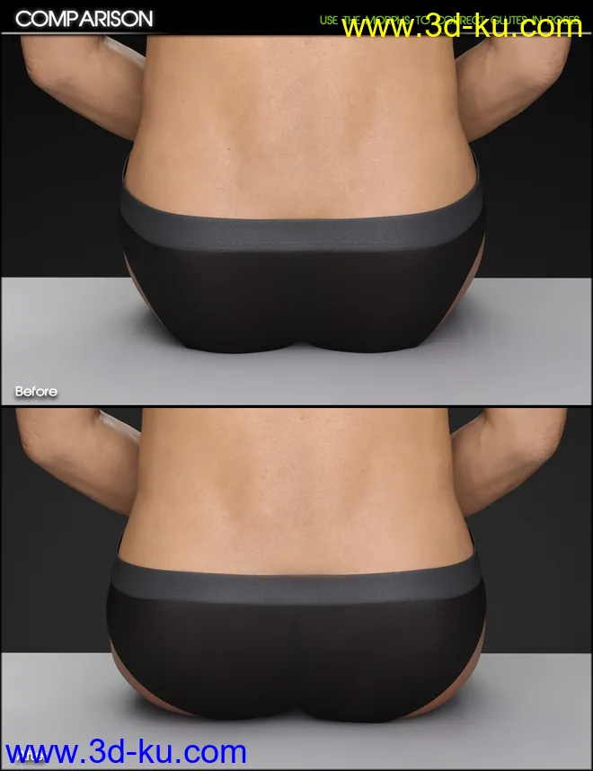 Glute Control for Genesis 3 and 8 Male(s)模型的图片5