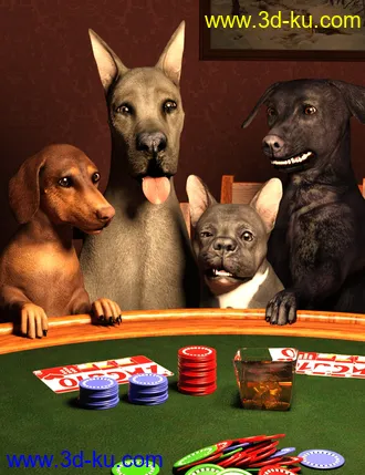 3D打印模型GOOD DOG! Expressions for Daz Dog 8的图片