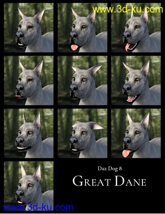3D打印模型GOOD DOG! Expressions for Daz Dog 8的图片