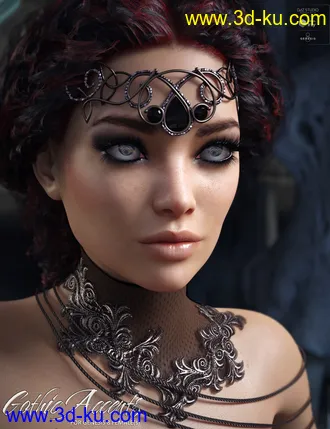3D打印模型Gothic Accents for Genesis 8 Females的图片