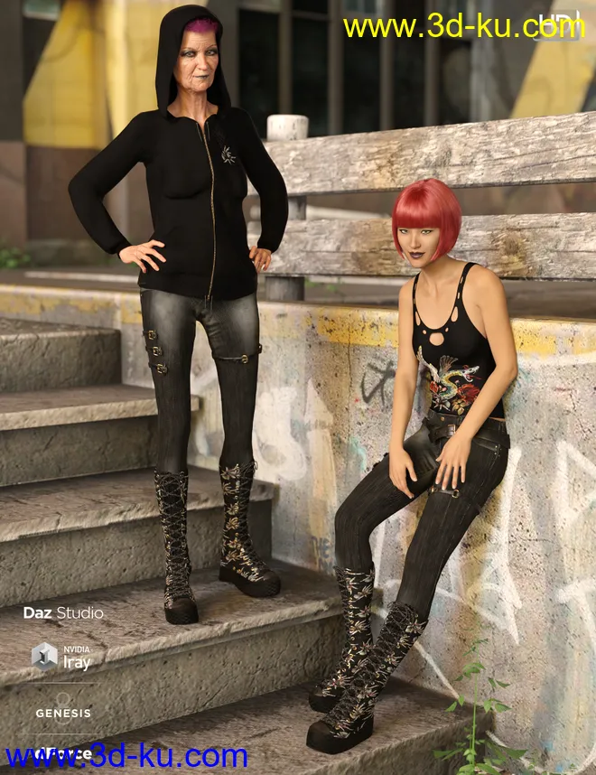 Gothy Punk Outfit Textures模型的图片6