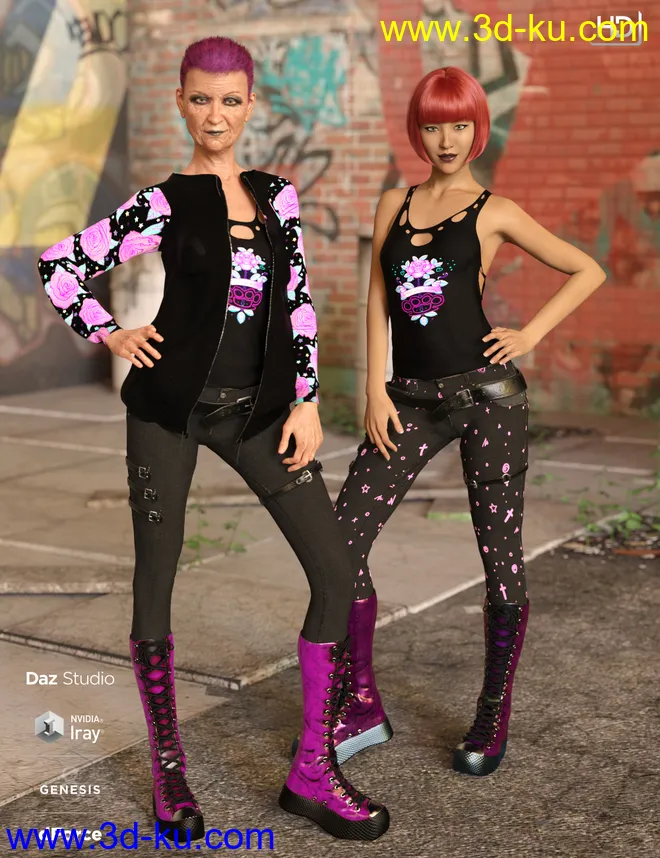 Gothy Punk Outfit Textures模型的图片7