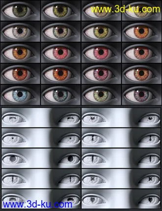 3D打印模型GP Character Eyes for Genesis 8的图片