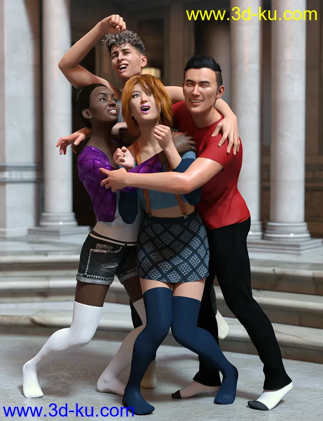 Group Photo Time Poses for Genesis 8模型的图片1