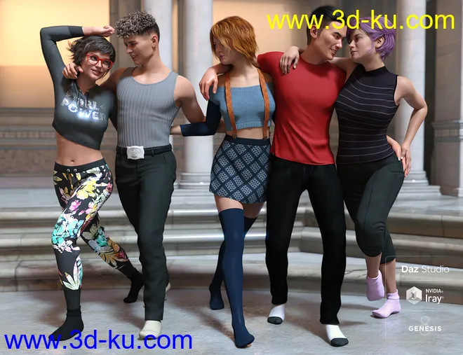 Group Photo Time Poses for Genesis 8模型的图片4