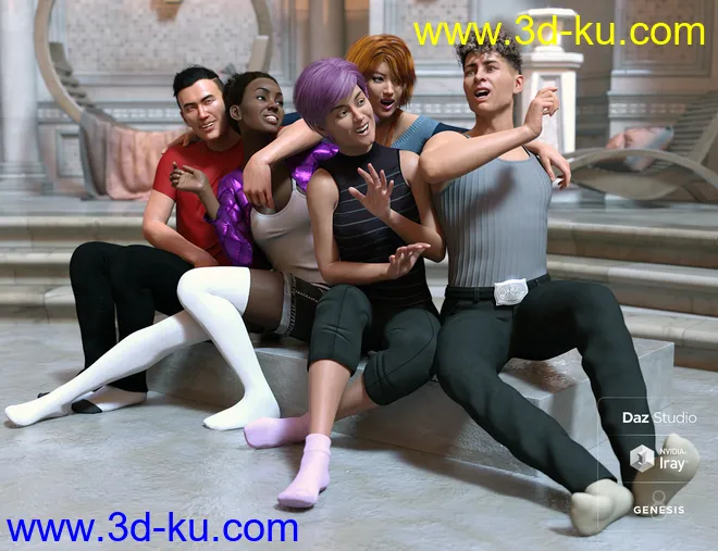 Group Photo Time Poses for Genesis 8模型的图片5
