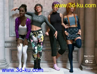 3D打印模型Group Photo Time Poses for Genesis 8的图片