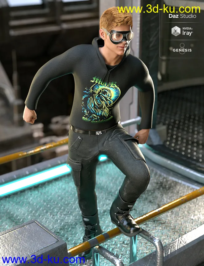 Gruesome Goth for Genesis 8 Male(s)模型的图片1