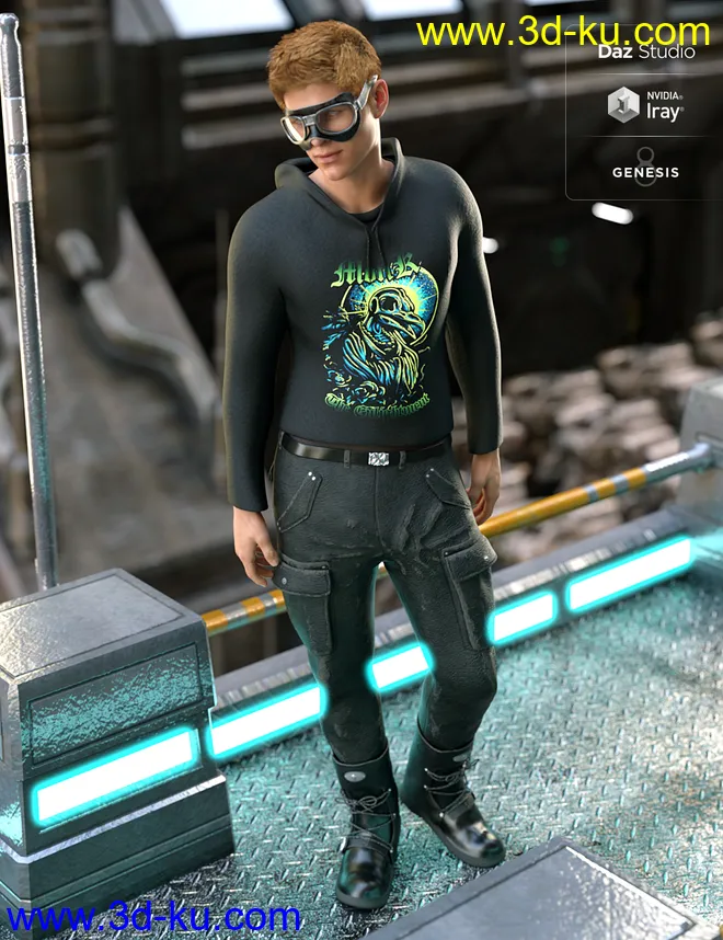 Gruesome Goth for Genesis 8 Male(s)模型的图片2