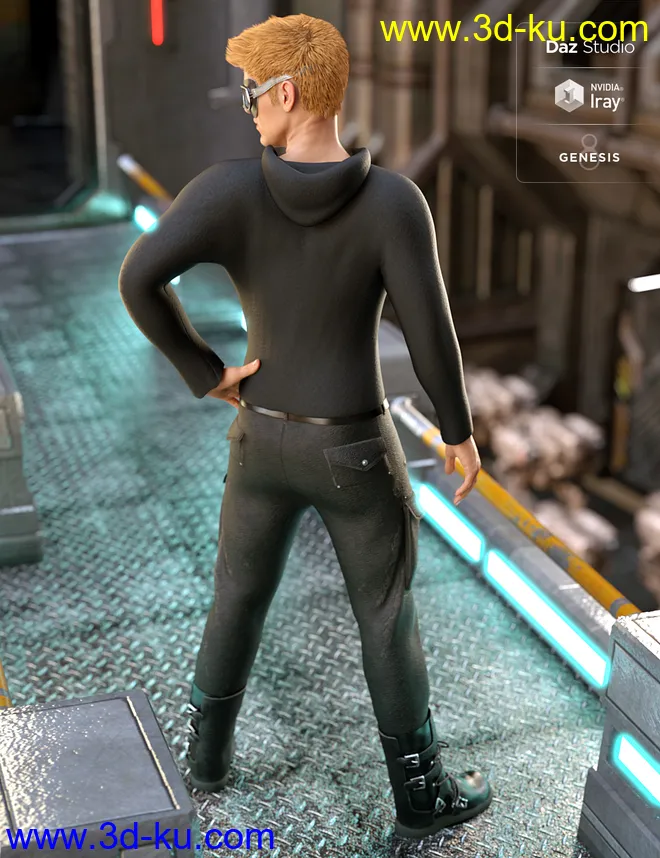 Gruesome Goth for Genesis 8 Male(s)模型的图片3