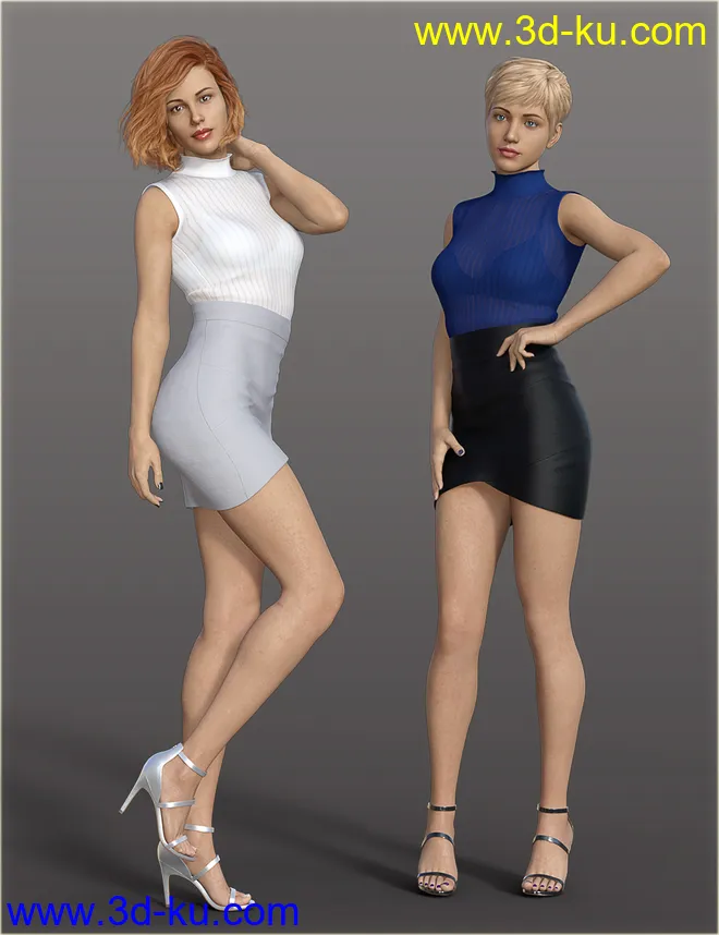 H&C Bandage Mini Skirt Outfit for Genesis 8 Female(s)模型的图片1