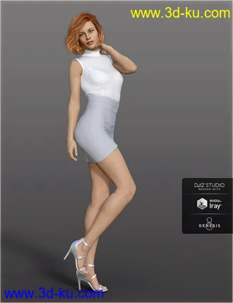 3D打印模型H&C Bandage Mini Skirt Outfit for Genesis 8 Female(s)的图片