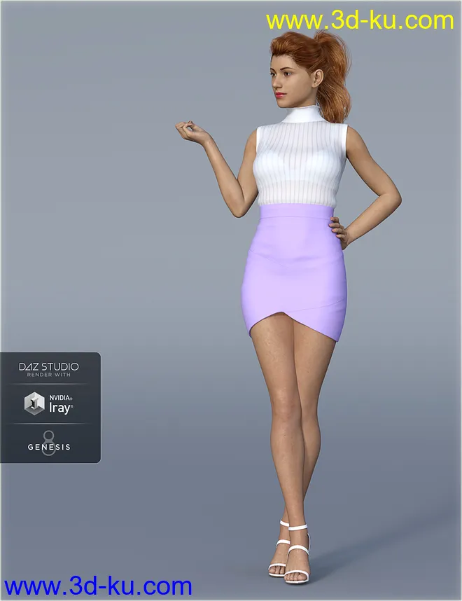 H&C Bandage Mini Skirt Outfit for Genesis 8 Female(s)模型的图片4