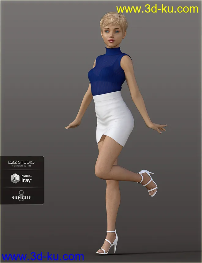 H&C Bandage Mini Skirt Outfit for Genesis 8 Female(s)模型的图片5