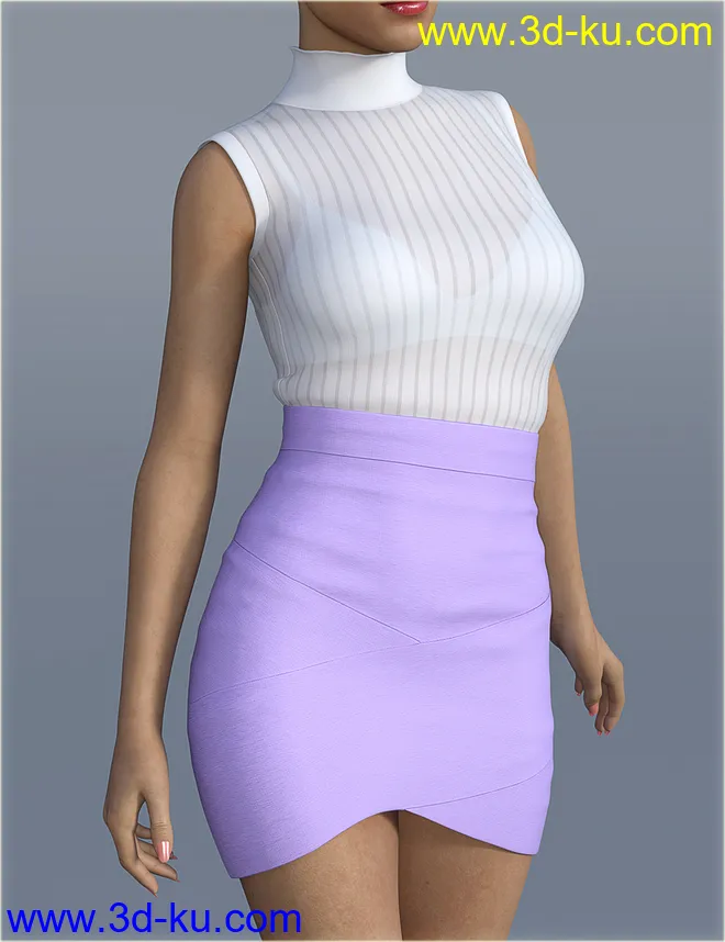 H&C Bandage Mini Skirt Outfit for Genesis 8 Female(s)模型的图片7