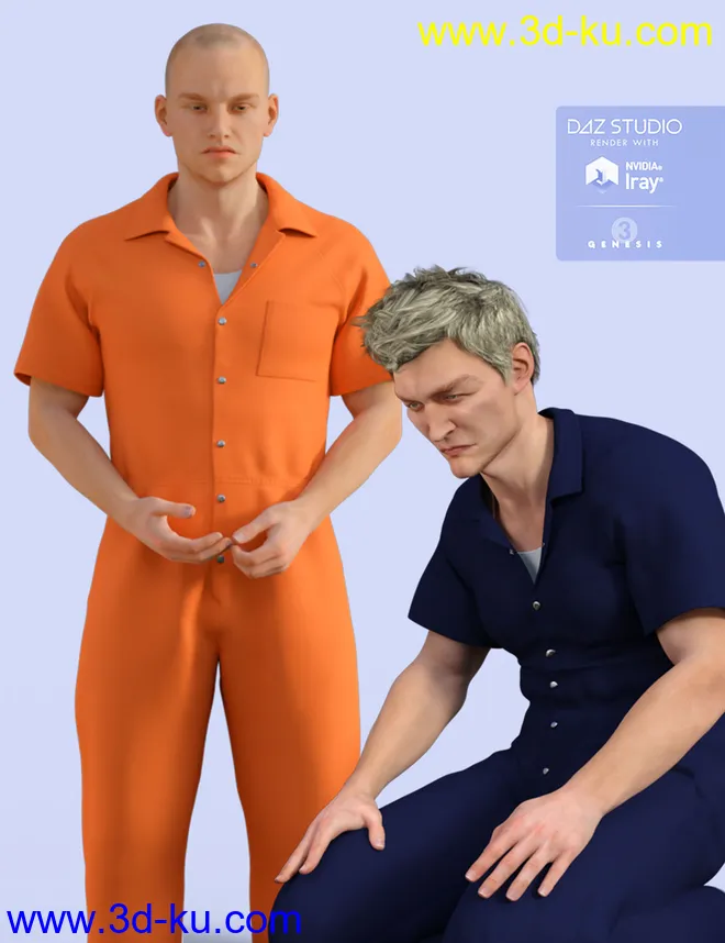 H&C Prisoner Clothing B for Genesis 3 Male(s)模型的图片1