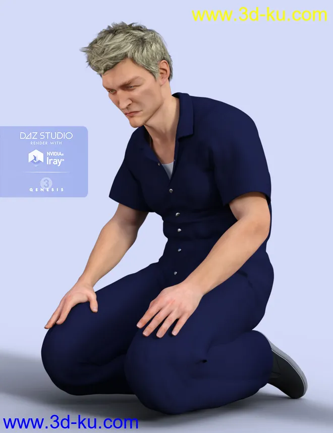 H&C Prisoner Clothing B for Genesis 3 Male(s)模型的图片4