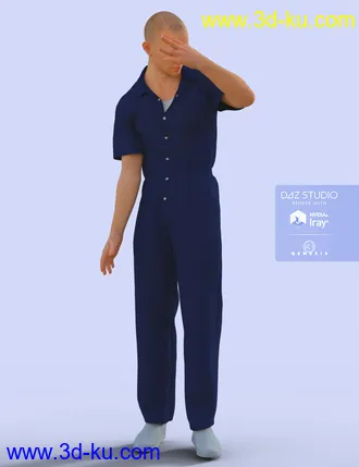 3D打印模型H&C Prisoner Clothing B for Genesis 3 Male(s)的图片