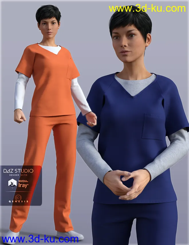 H&C Prisoner Clothing for Genesis 3 Female模型的图片1