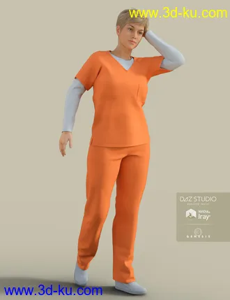 3D打印模型H&C Prisoner Clothing for Genesis 3 Female的图片