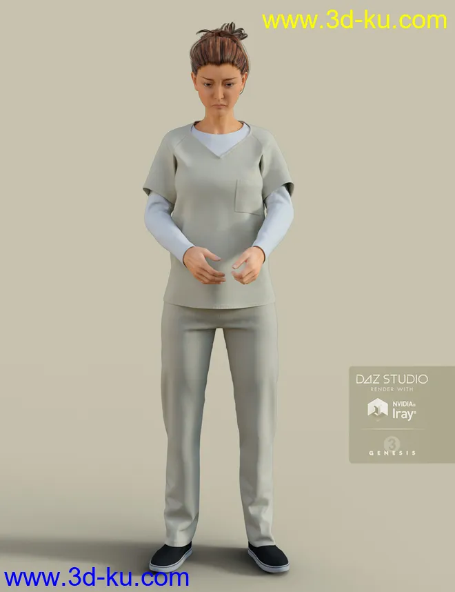 H&C Prisoner Clothing for Genesis 3 Female模型的图片4