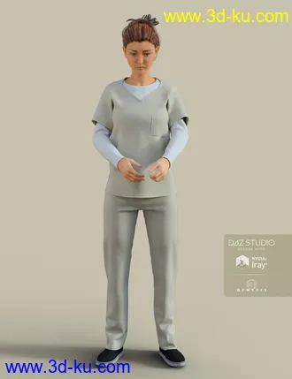 3D打印模型H&C Prisoner Clothing for Genesis 3 Female的图片